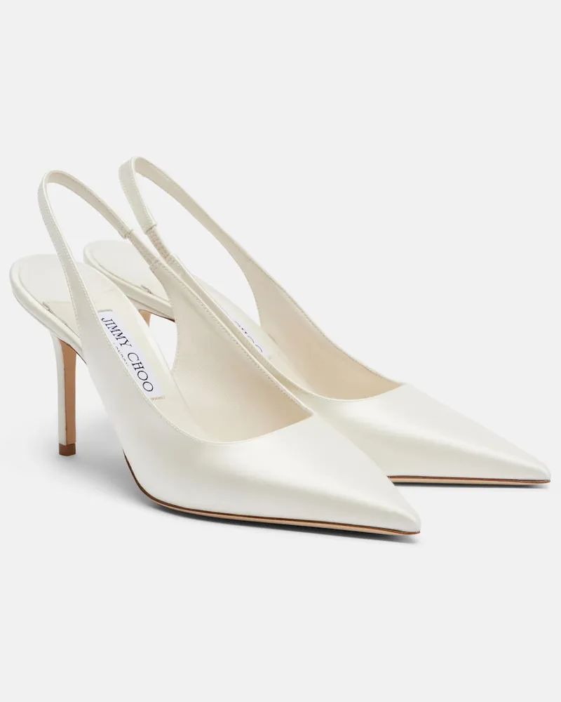 Jimmy Choo Pumps slingback Love in raso Bianco