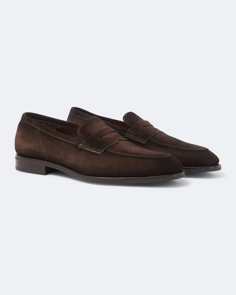 Santoni Mocassini Gregor in suede Marrone