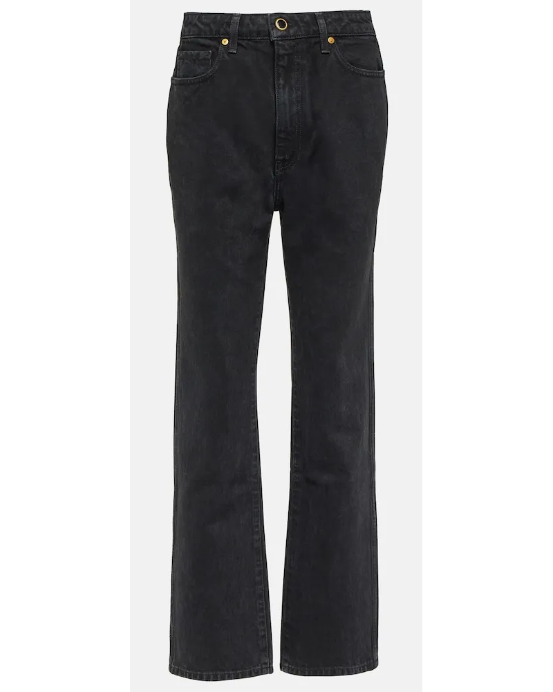 KHAITE Jeans regular Abigail a vita alta Nero