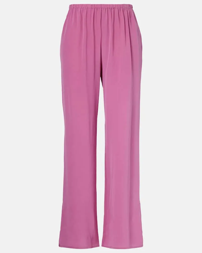 ASCENO Pantaloni Loreto a gamba larga in crÃªpe Rosa