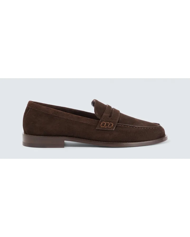 Manolo Blahnik Mocassini Perry in suede Marrone