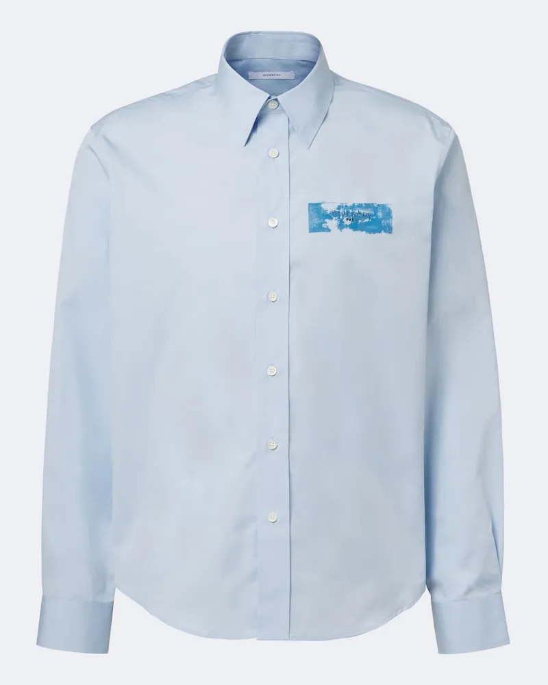 Givenchy Camicia in cotone con logo Blu