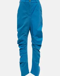 J.W.Anderson Pantaloni distressed Twisted a vita alta Blu