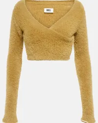 Maison Margiela Top cropped in maglia Beige