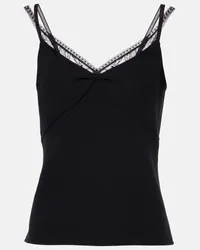 Vince Camisole in crêpe con pizzo Nero