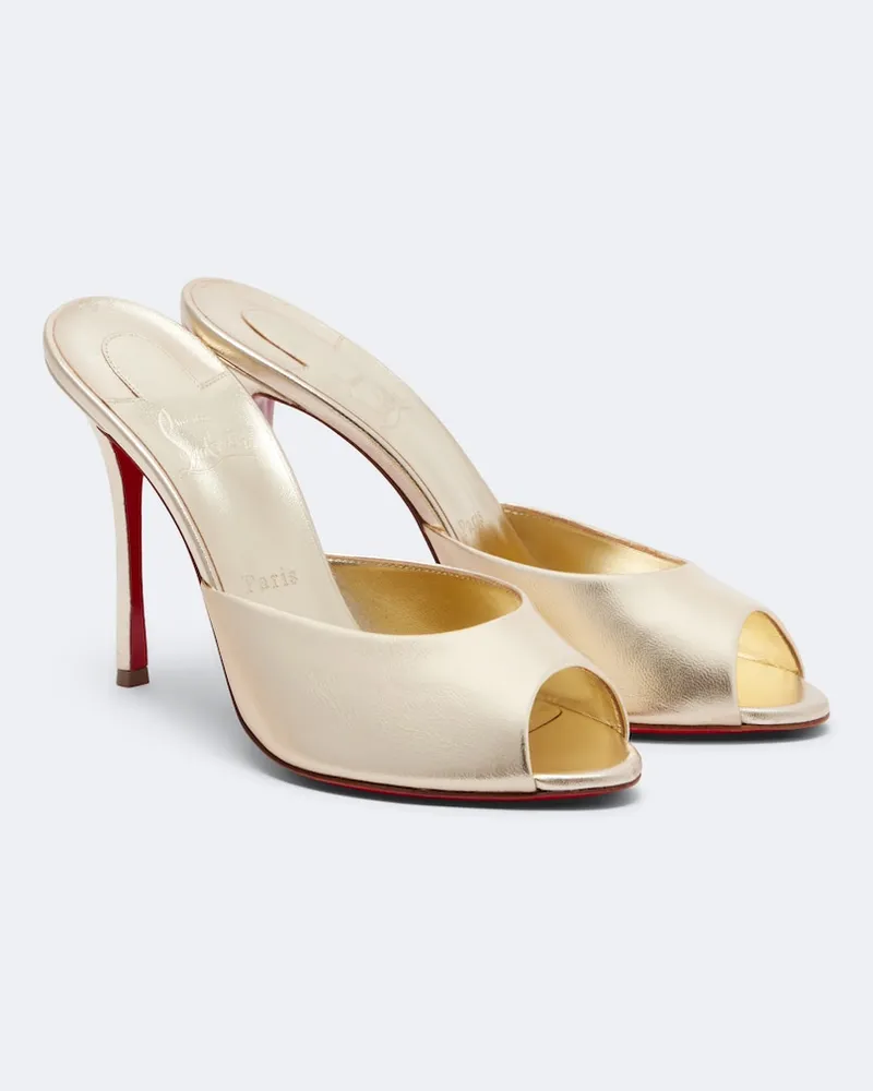 Christian Louboutin Mules Me Dolly in pelle metallizzata Oro