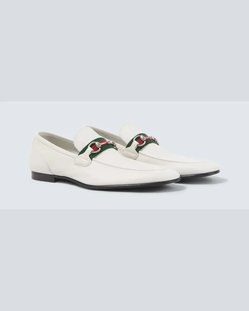 Gucci Mocassini Como in pelle con morsetto Bianco