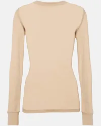 WARDROBE.NYC Top in jersey di cotone Beige