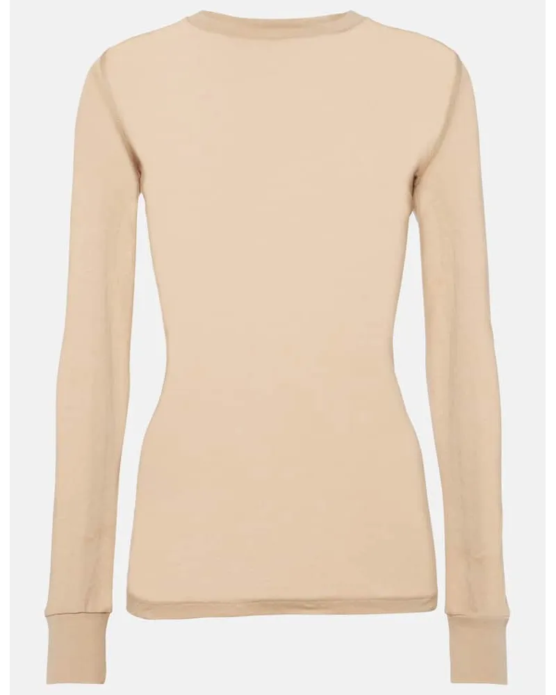 WARDROBE.NYC Top in jersey di cotone Beige