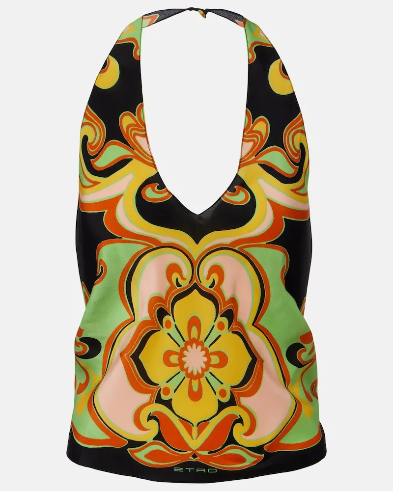 Etro Blusa in seta con stampa floreale Multicolore