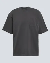 Sacai T-shirt in jersey di cotone Grigio