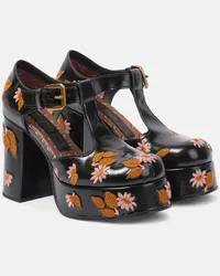 Etro Pumps Mary Jane in pelle con ricamo Nero