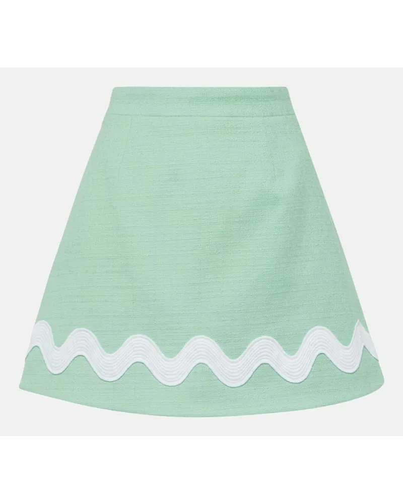 Patou Minigonna in tweed di misto cotone Verde