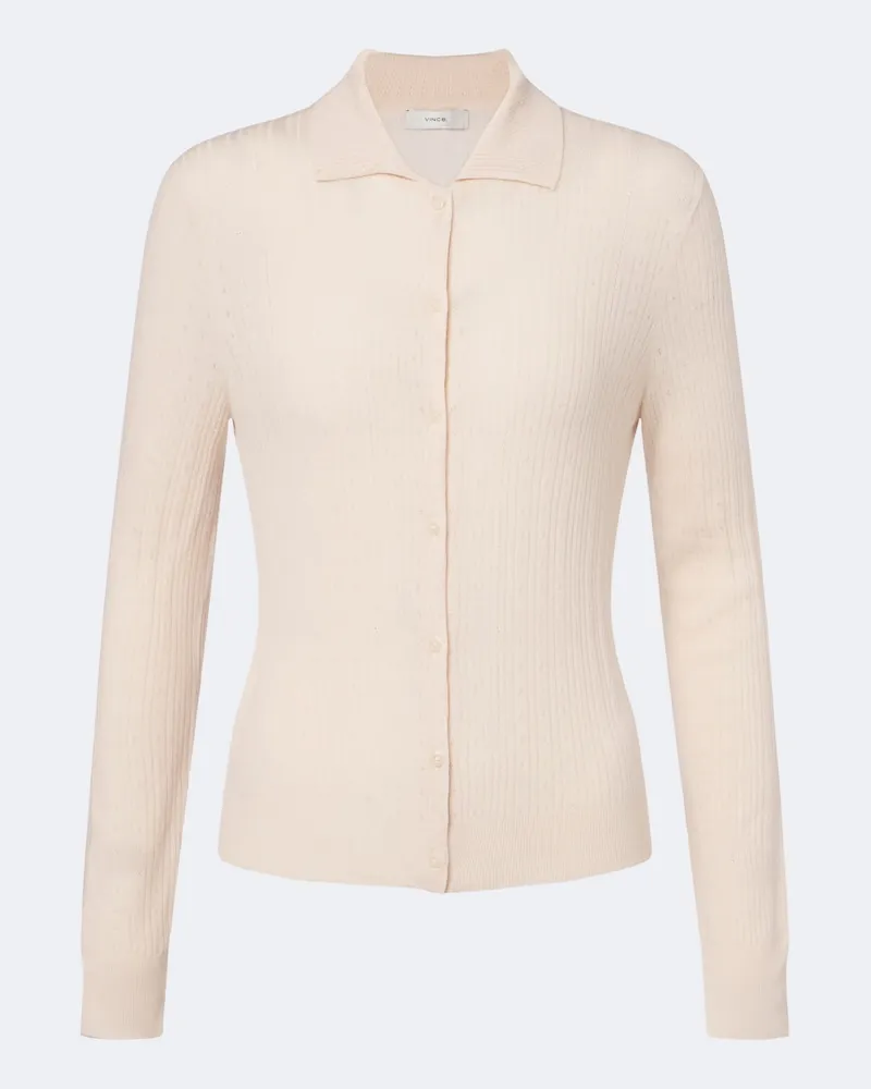 Vince Cardigan in lana pointelle Rosa
