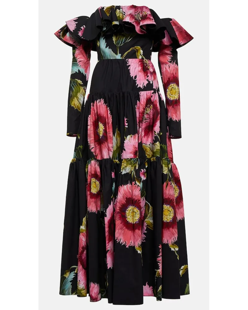 Giambattista Valli Abito lungo in cotone con stampa Multicolore