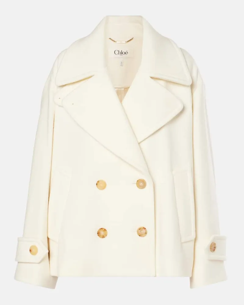 Chloé ChloÃ© Cappotto in misto lana cropped Bianco