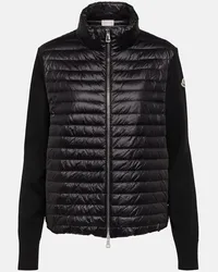 Moncler Cardigan imbottito in lana vergine Nero