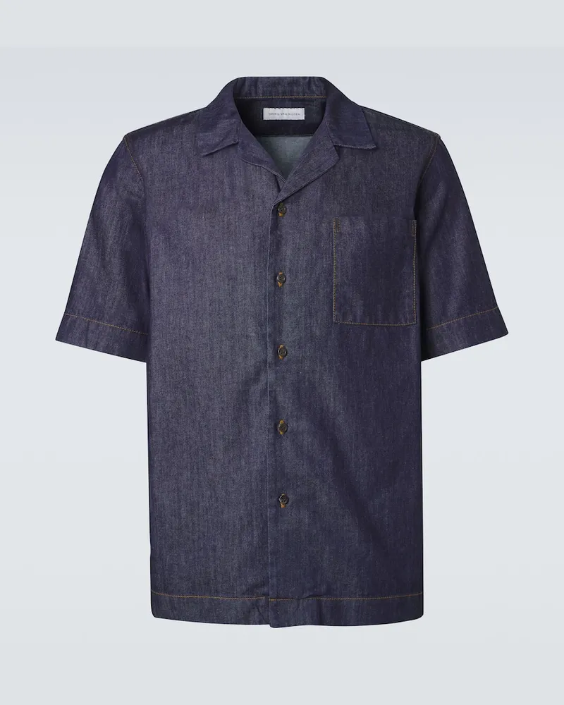 Dries van Noten Camicia bowling di jeans Blu