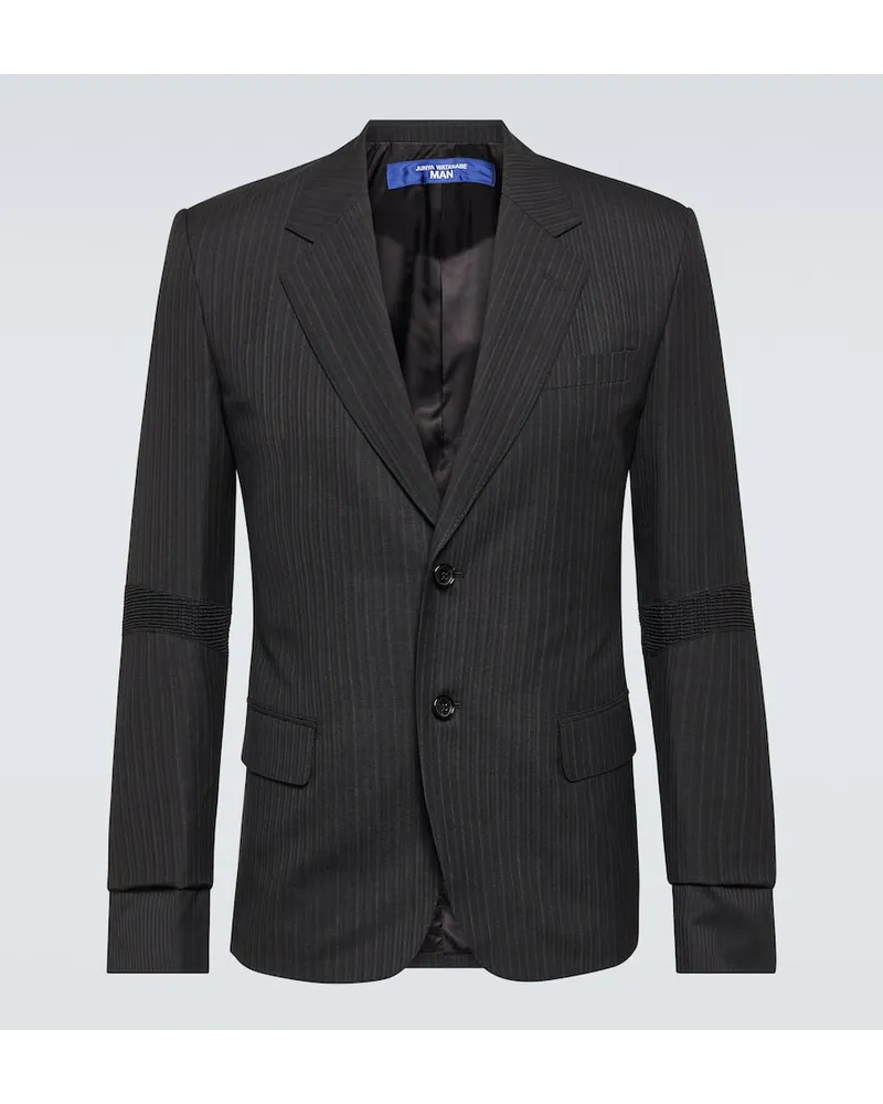 Junya Watanabe Blazer in lana a righe Multicolore
