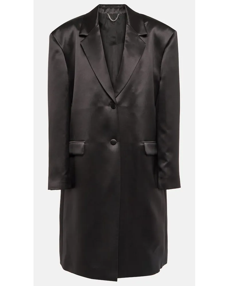 Magda Butrym Cappotto in raso di seta Nero