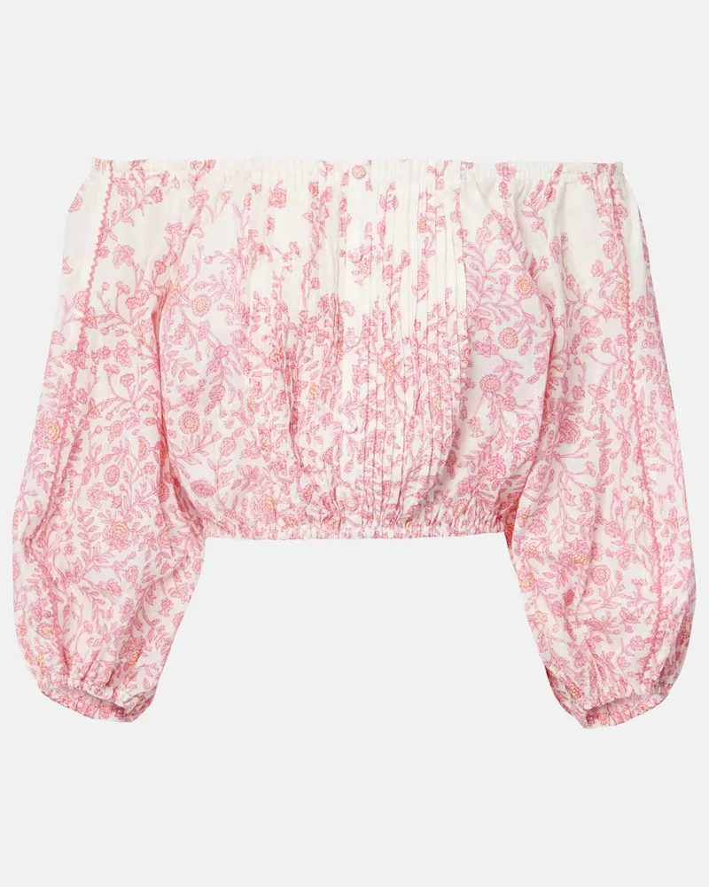Poupette St Barth Top cropped Bova in misto cotone Rosa