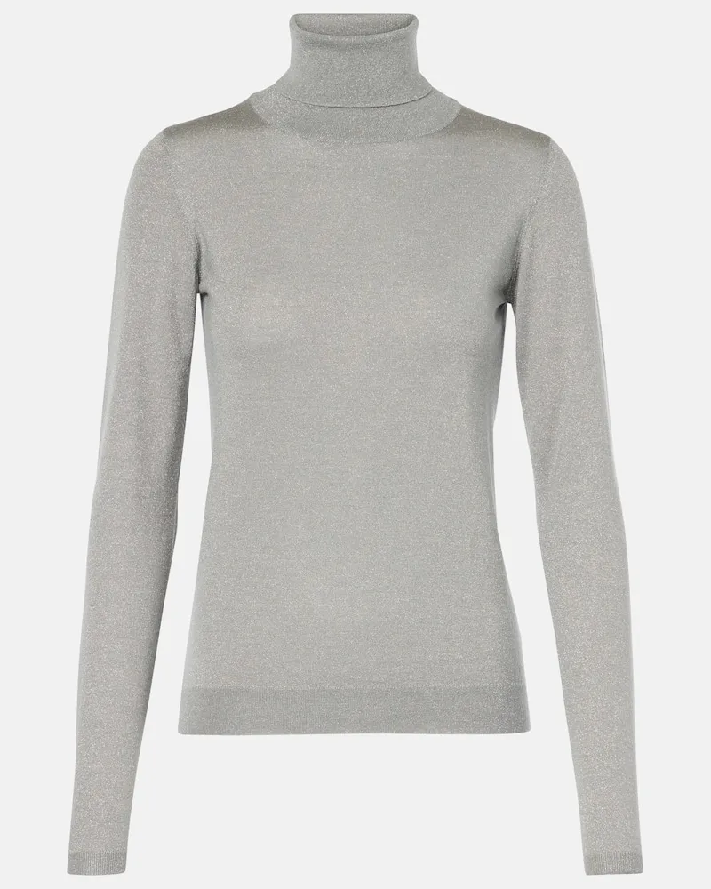 Brunello Cucinelli Dolcevita in cashmere e misto seta Grigio