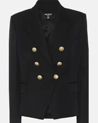 Balmain Blazer in lana vergine Nero