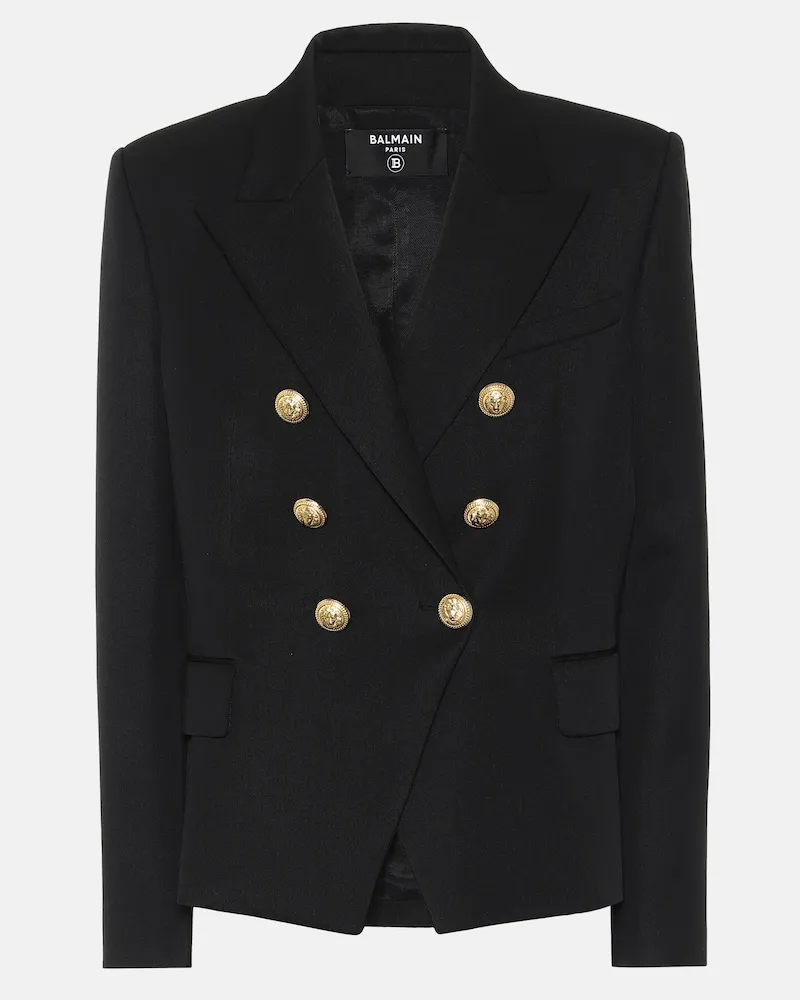 Balmain Blazer in lana vergine Nero