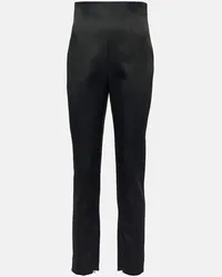 KHAITE Pantaloni slim Lenn in raso Nero