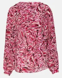 Isabel Marant Blusa Tiphaine in seta con stampa Rosso