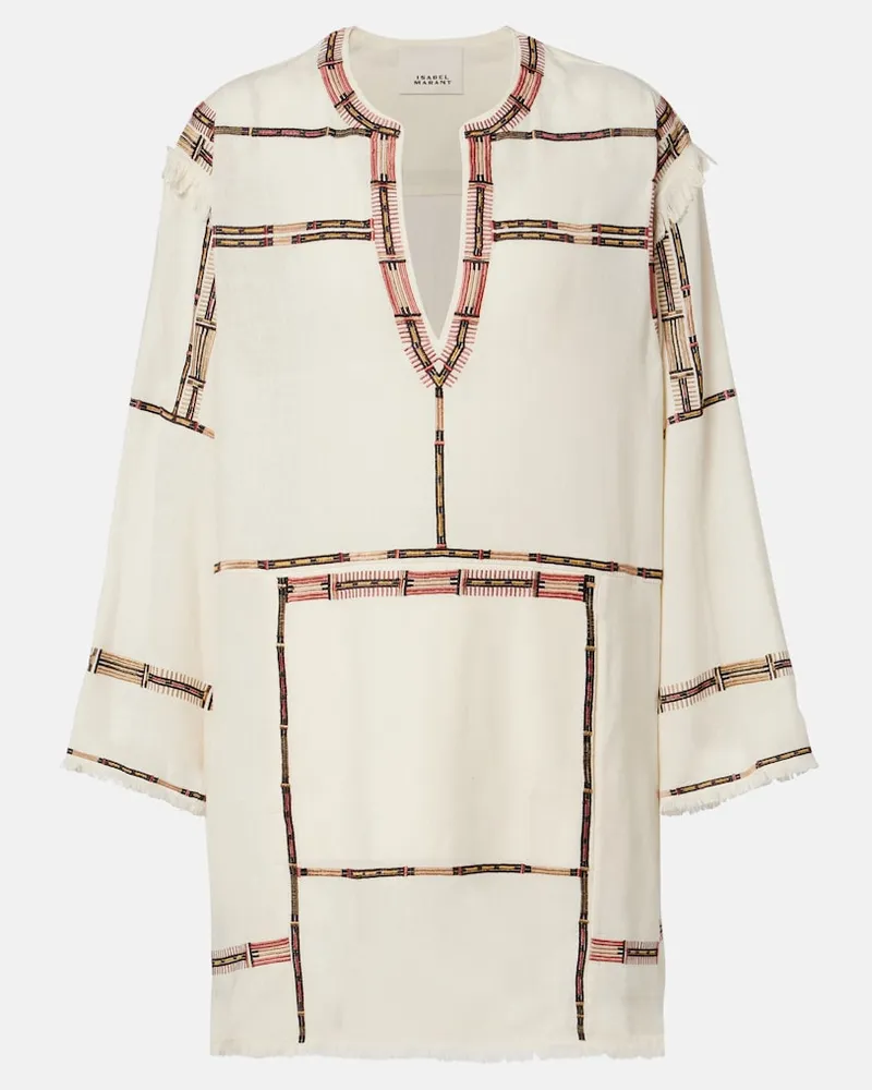 Isabel Marant Abito corto Freya in seta Bianco