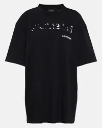 Balenciaga T-shirt in jersey di misto cotone Nero