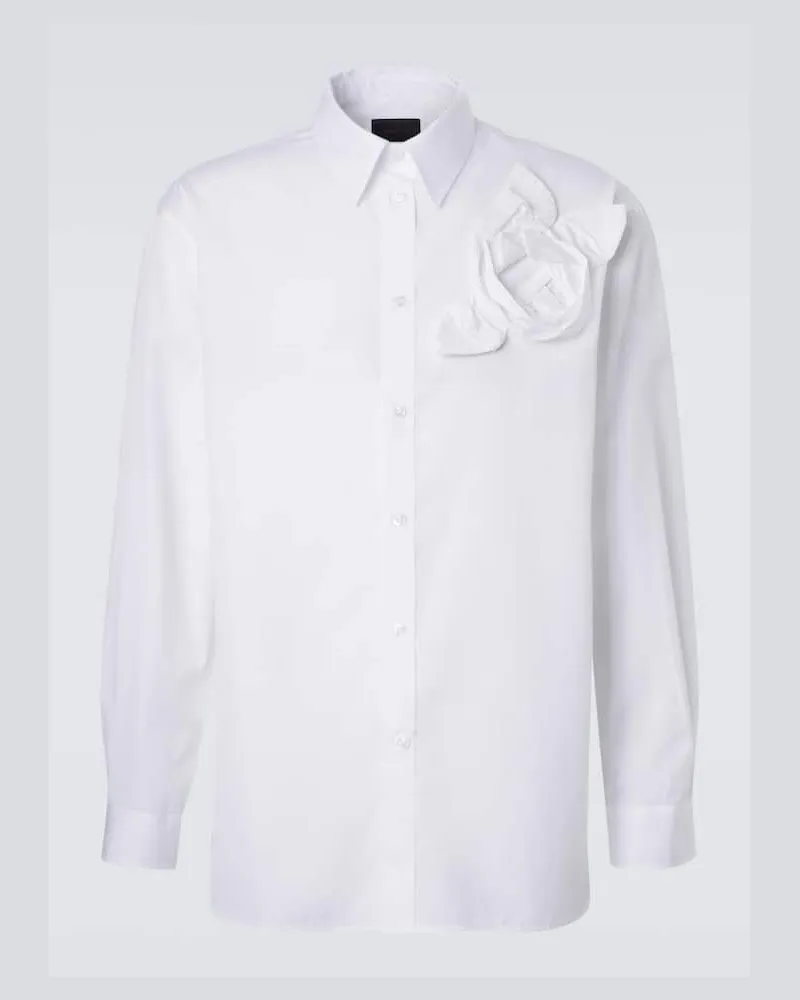 Simone Rocha Camicia in popeline di cotone con applicazione Bianco