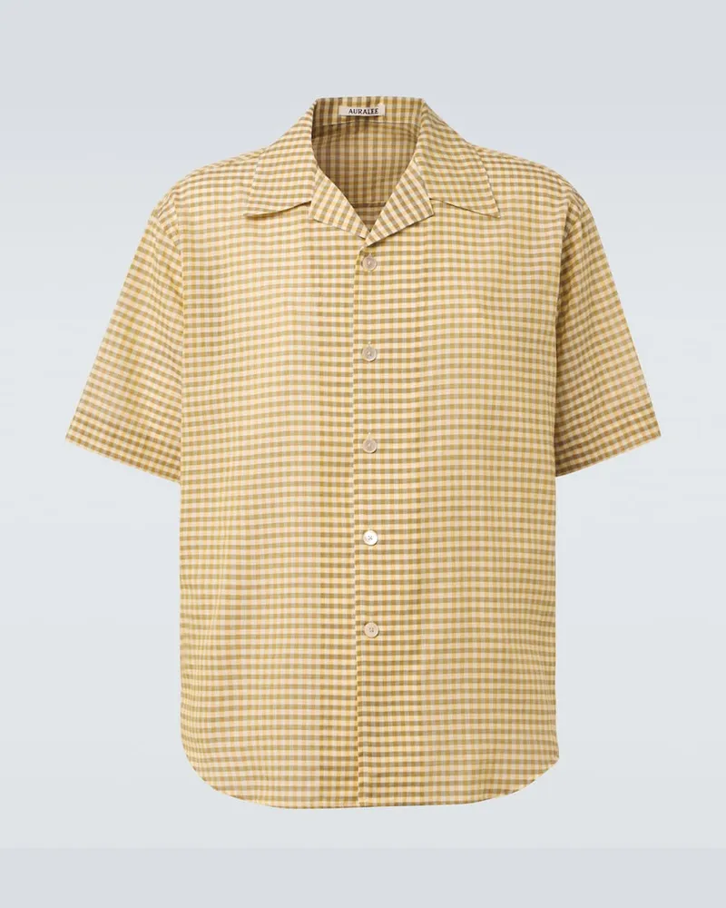 AURALEE Camicia in cotone a quadri Giallo