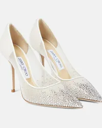 Jimmy Choo Pumps Love 100 con cristalli Bianco