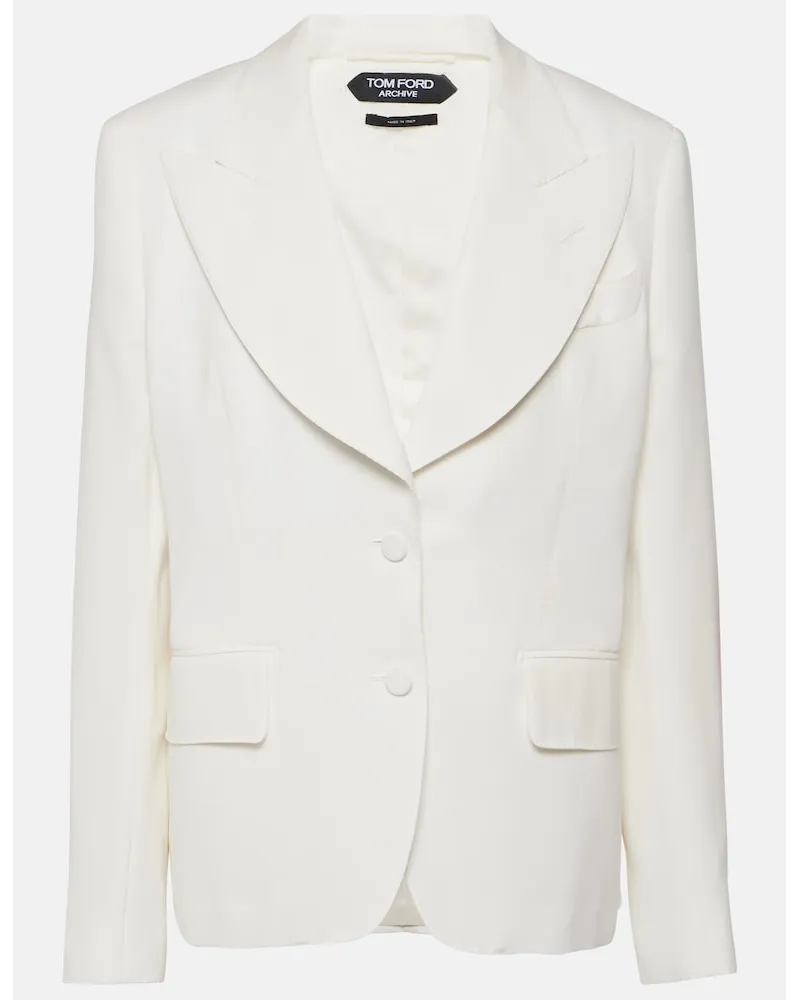 Tom Ford Blazer monopetto in seta Bianco