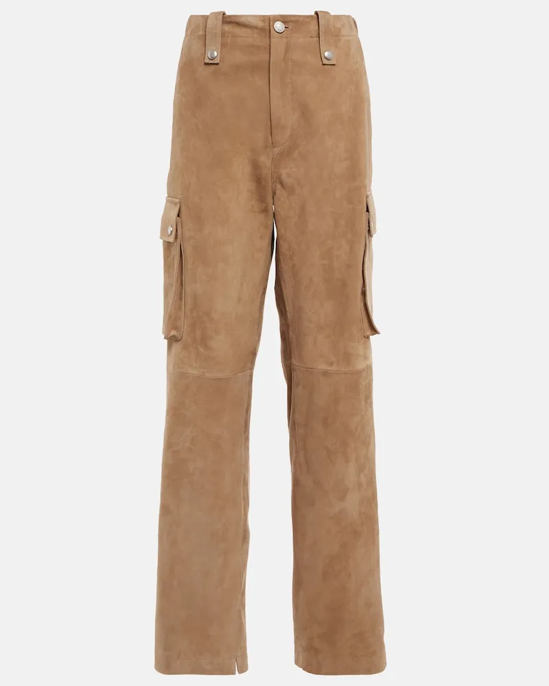 Magda Butrym Pantaloni cargo in suede Marrone