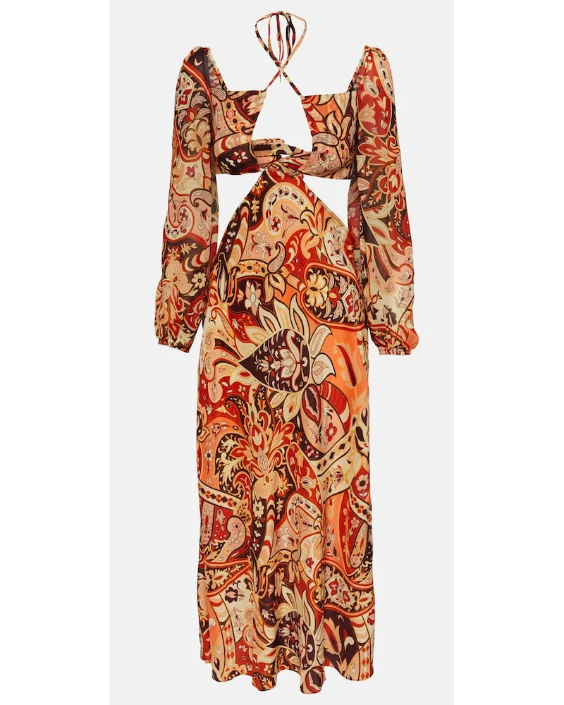RIXO Abito lungo Kamilla in georgette Multicolore