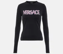 Versace Top Goddess con logo Multicolore
