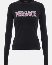 Versace Top Goddess con logo Multicolore