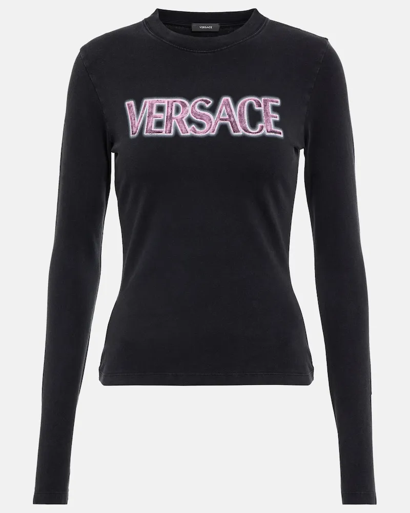 Versace Top Goddess con logo Multicolore