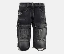 Shorts cargo in jeans distressed