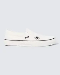 Undercover Slip-on in canvas di cotone con ricamo Bianco