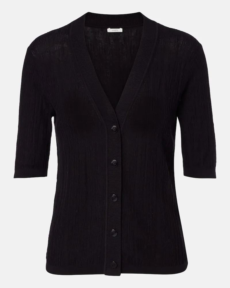Joseph Cardigan Sens in seta e cotone Nero