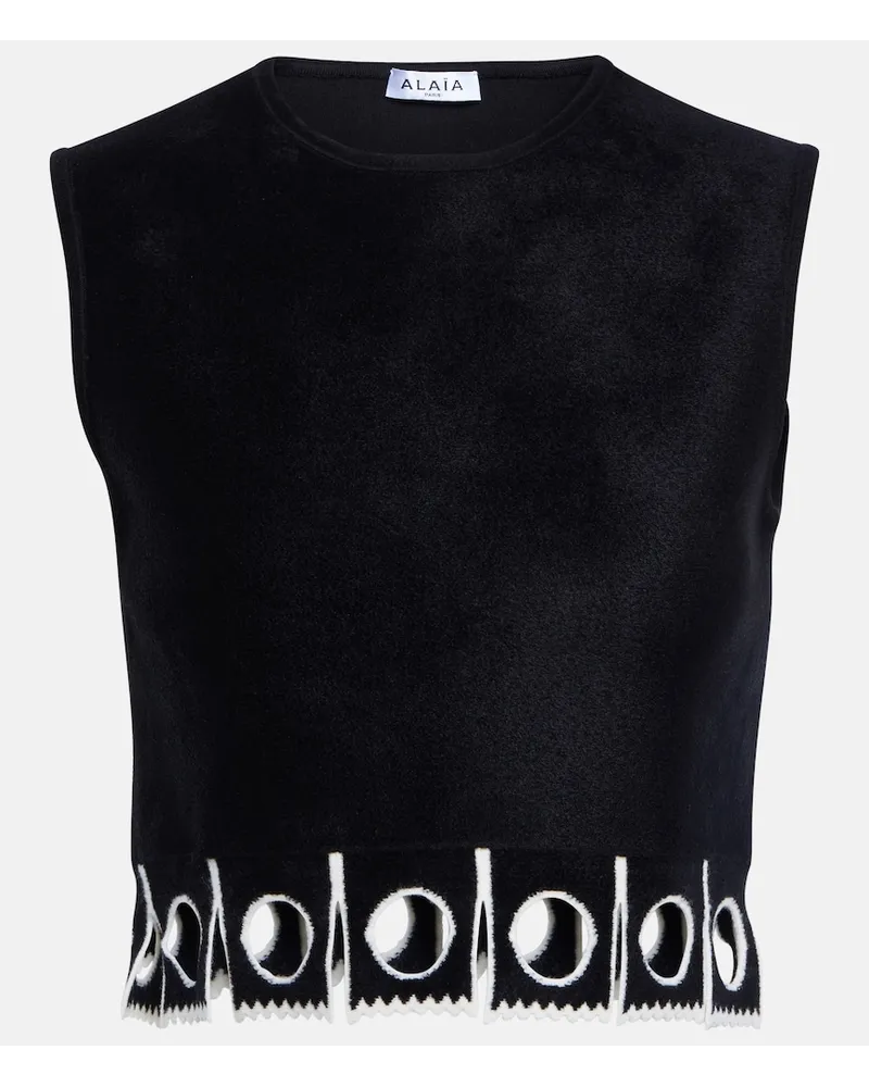 Alaïa AlaÃ¯a Top cropped senza maniche Nero