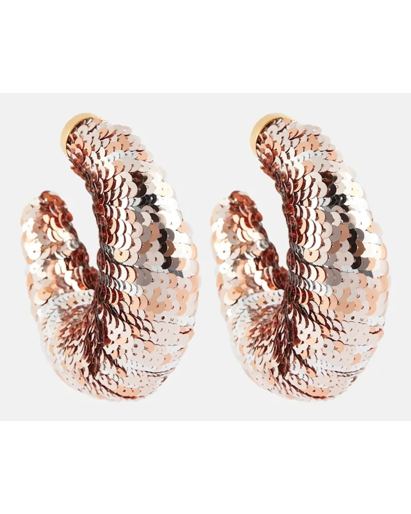 Tom Ford Orecchini a cerchio Croissant con paillettes Metallizzato