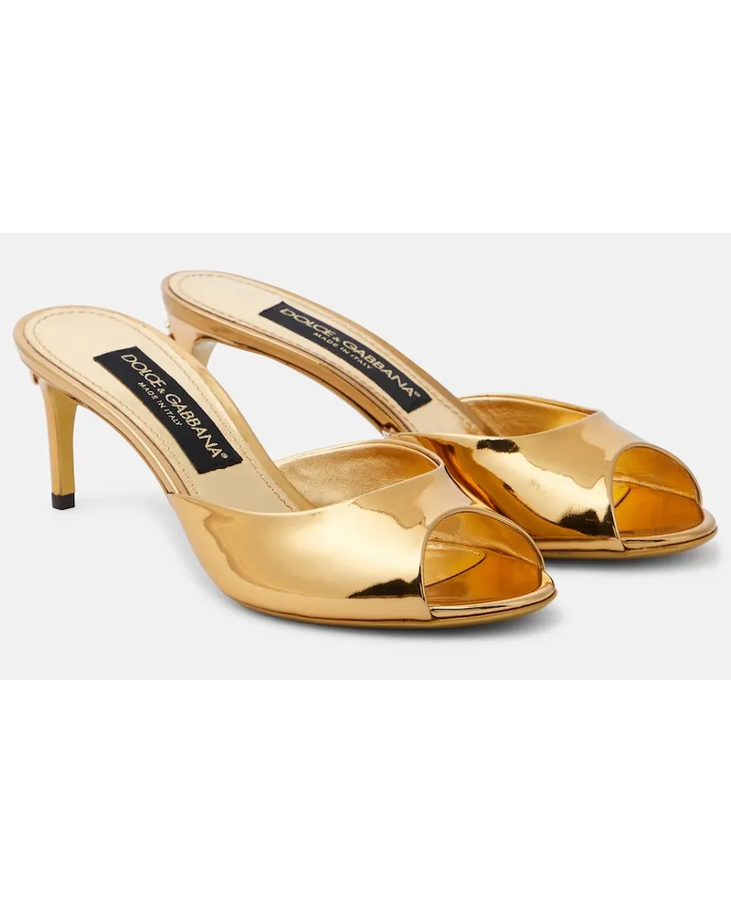 Dolce & Gabbana Sandali Kiera in pelle metallizzata Oro