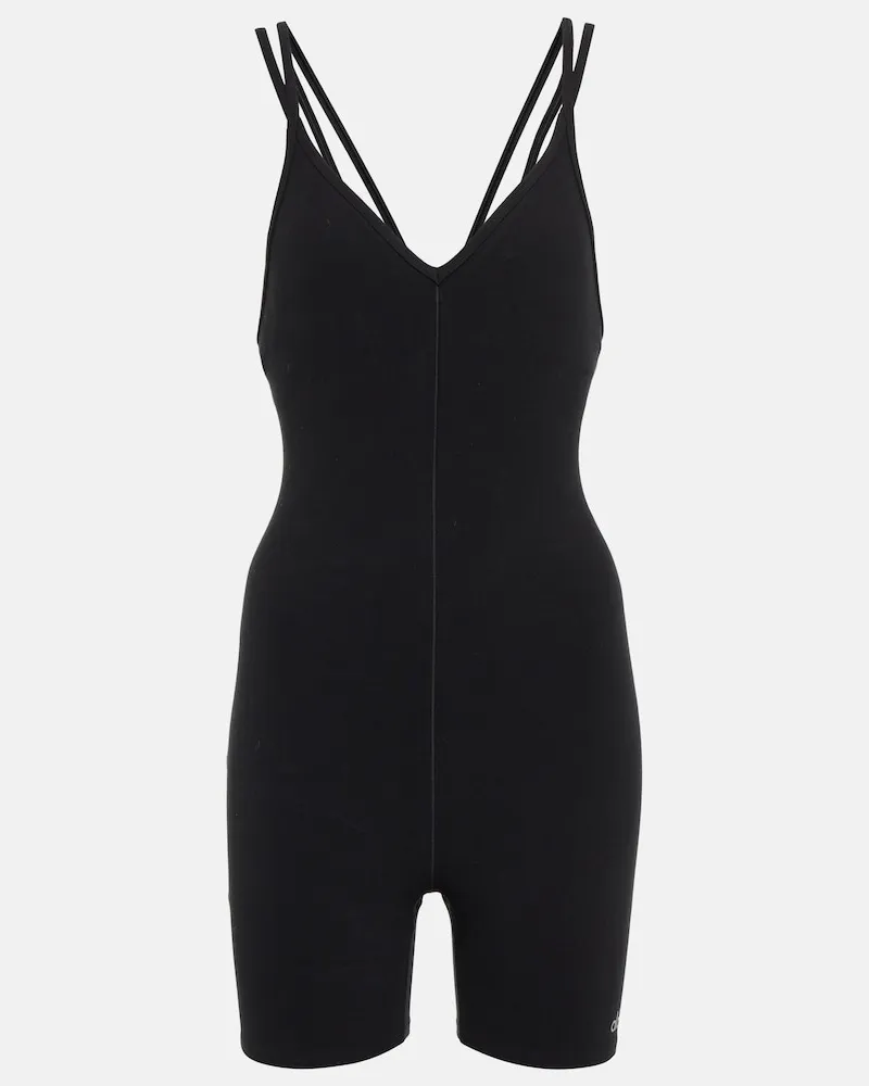 alo Jumpsuit corta con scollo a V Nero