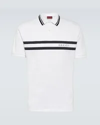 Gucci Polo in piqué di misto cotone Bianco