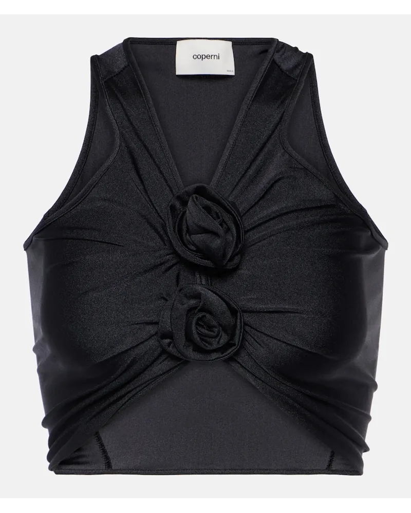COPERNI Top cropped in jersey Nero